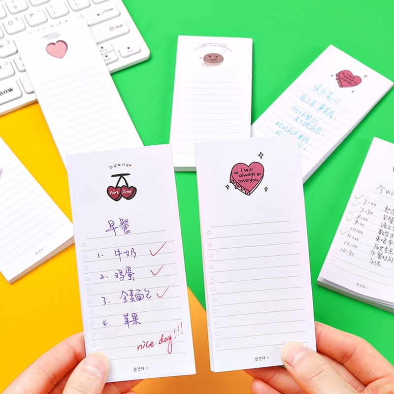 1 Tập Giấy Ghi Chú Lập Kế Hoạch Hình Trái Tim Đáng Yêu