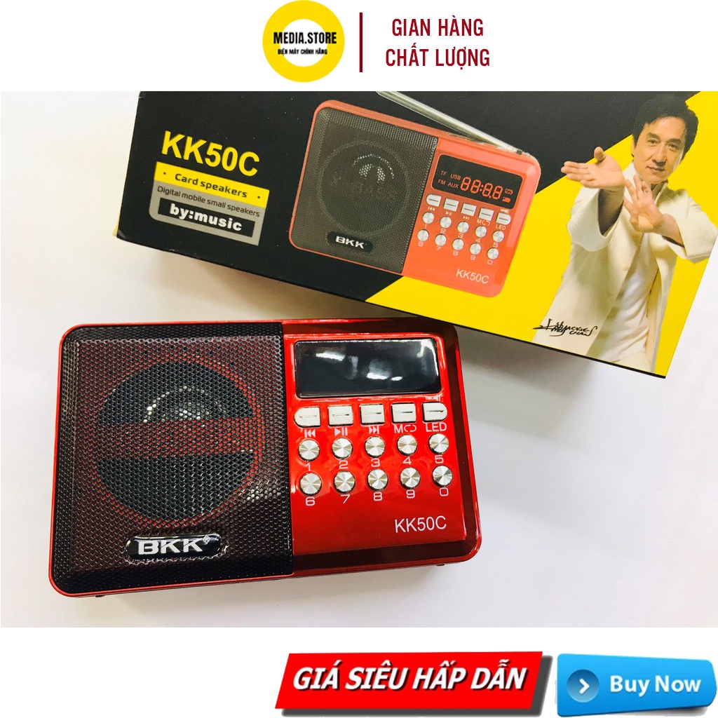 Loa Nghe Nhạc USB, Thẻ Nhớ, đài FM, Nghe Pháp BKK KK50C Có Đèn Pin