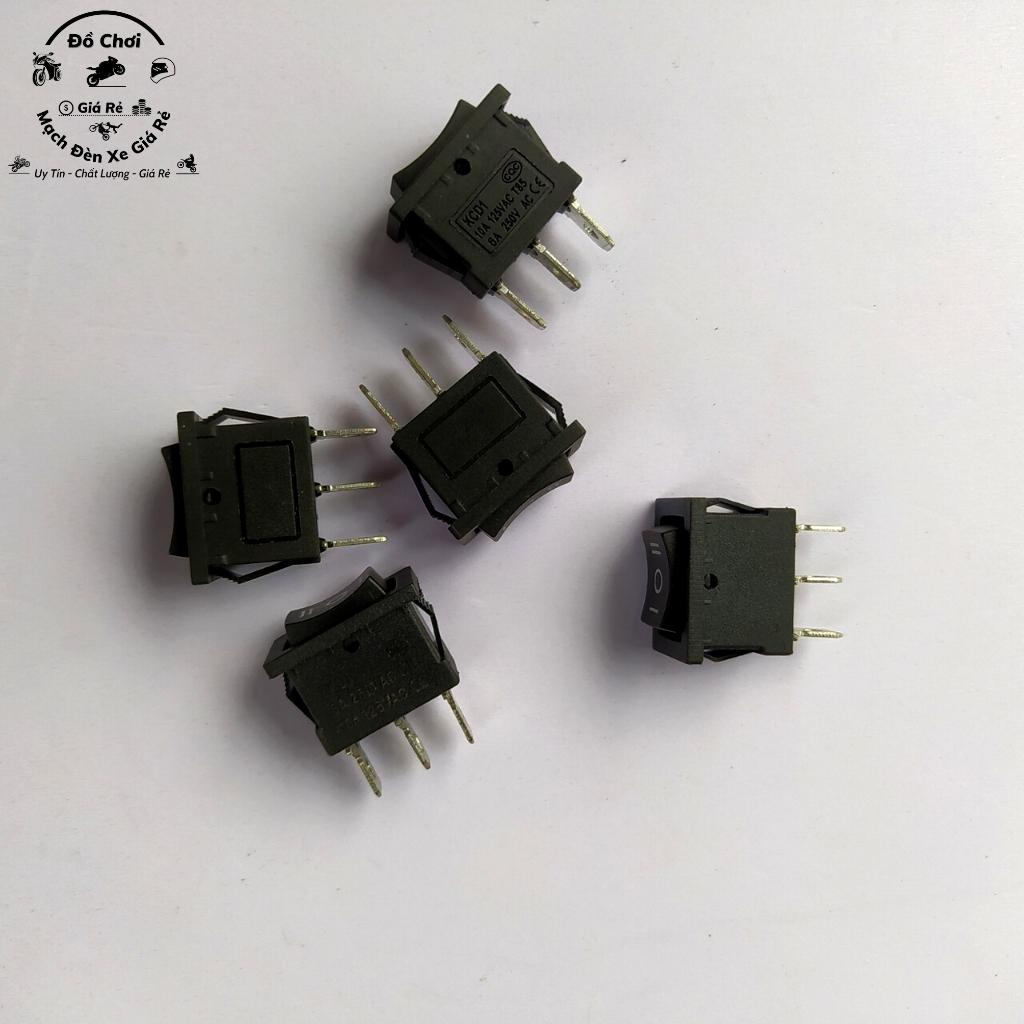 Công tắc 3 chân, Công tắc bập bênh 3 chế độ túi 5 cái bật tắt đèn bi cầu mini hàng tốt giá rẻ