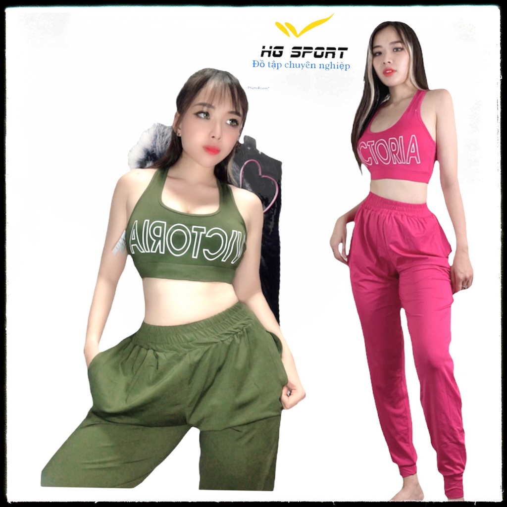 Đồ Tập Yoga Bộ Đồ Tập  Zumba, Quần Tập Jogger Áo Bra kèm mút SD02