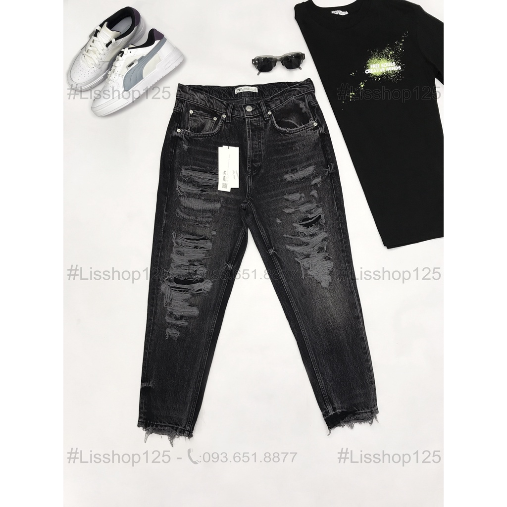 Quần Jeans Nam ZARA Authentic Slim Fit Rách Đáp Kín Fit Đẹp