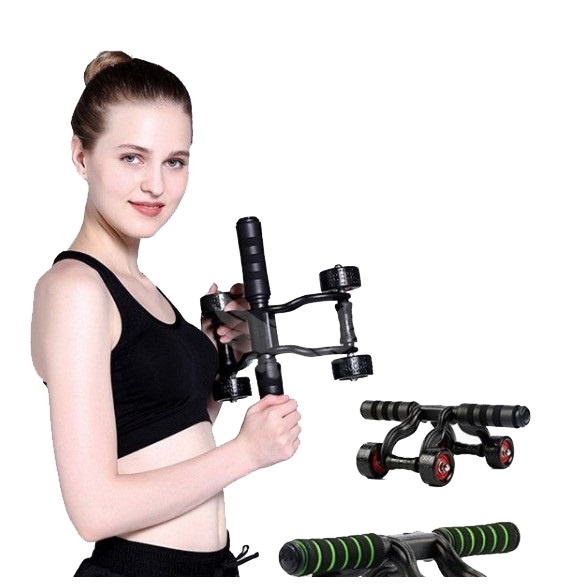 Con lăn tập bụng gym 4 bánh bán sỉ tặng miếng thảm con lăn tập cơ bụng dùng cho cả vđv chuyên nghiệp