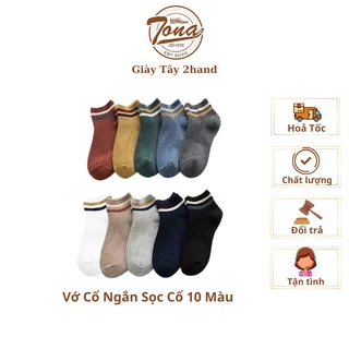 [TonaShoe] Vớ Cổ Ngắn Sọc Cổ 10 Màu