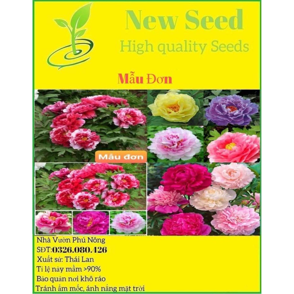 Hạt Giống Hoa Mẫu Đơn F1 Loại mix màu dễ trồng kháng sâu bệnh Hoa Nở Siêu Đẹp [ Gói 50gram,100gram,200gram]