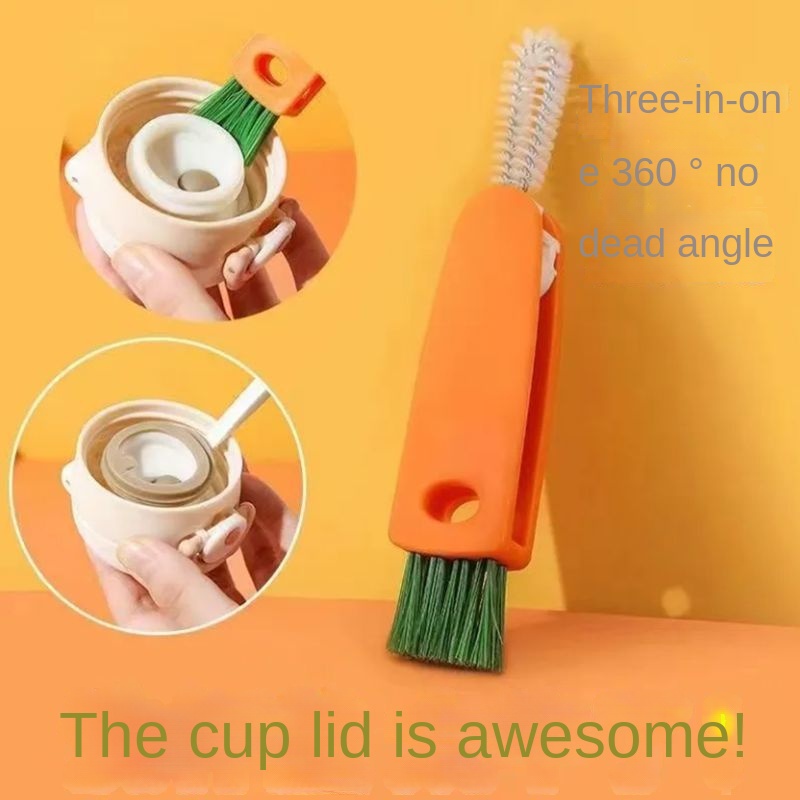 Cọ Rửa Ly Cốc Mềm Ba Trong Một Đa Chức Năng Có Nắp Đậy Tiện Dụng