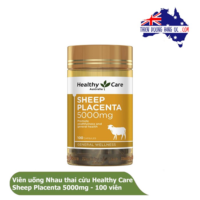 Viên uống Nhau cừu Healthy Care Sheep Placenta 5000mg - 100 viên