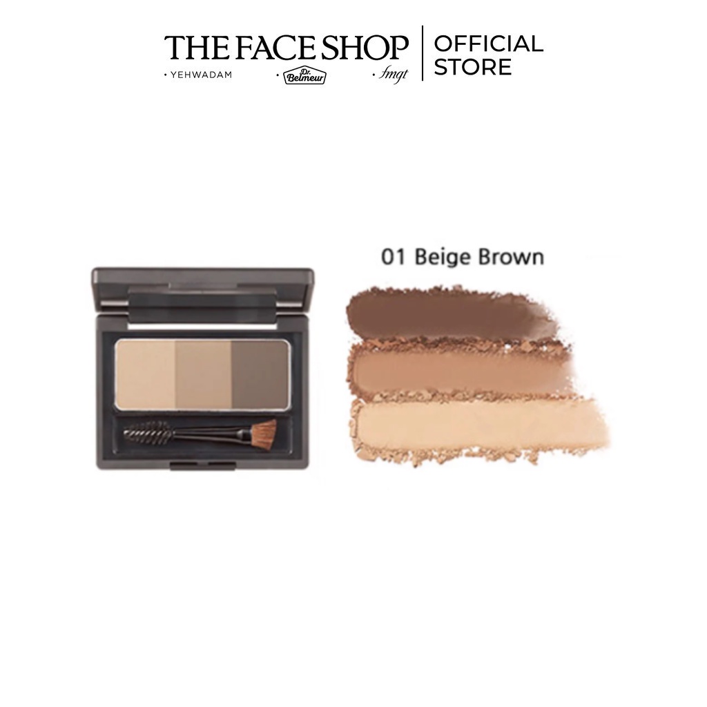 [Mã COSTFST3 -8% đơn 250K] Bột Kẻ Chân Mày 3 Màu The Faceshop Brow Master Powder Palette (4.5g)