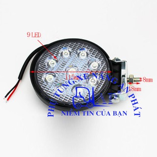 Đèn pha xe nâng led tròn12-80v 9led| phụ tùng xe nâng an phát