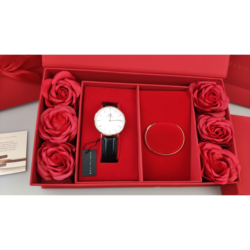 Hộp Đồng Hồ Hàng Limited Chính Hãng Daniel Welington Hoa Sáp Thơm Cao Cấp - Giftset Quà Tặng
