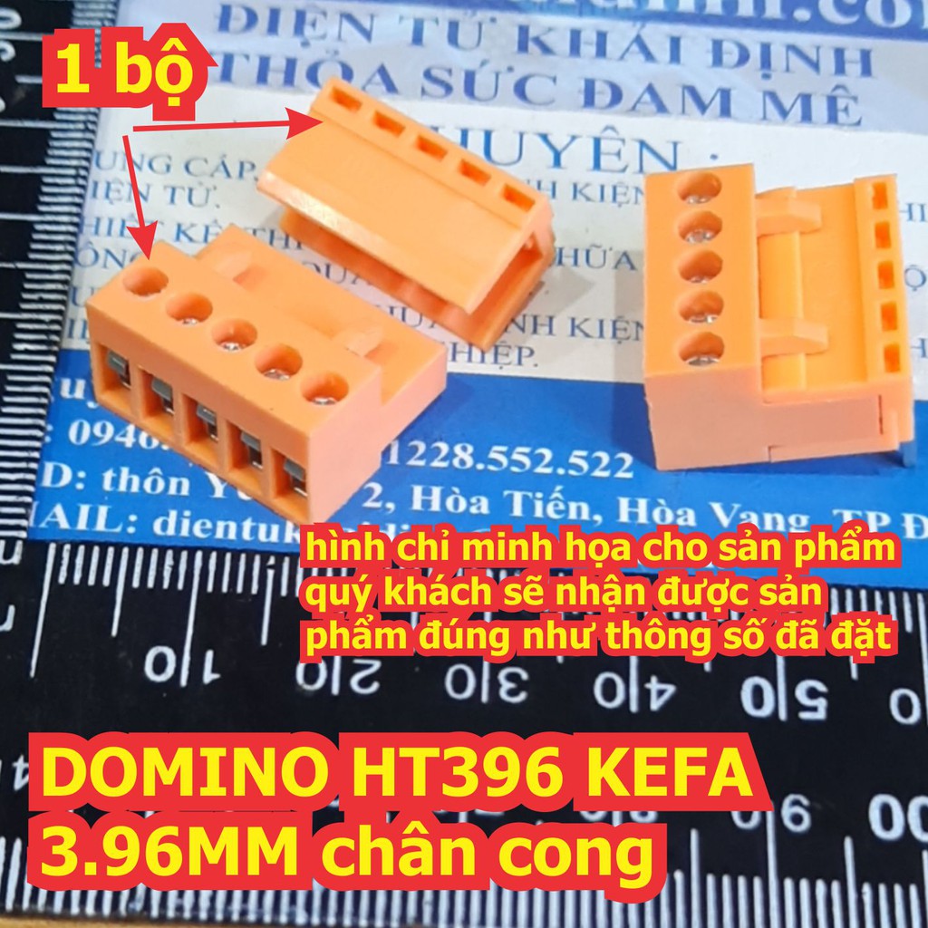 CONNECTOR, DOMINO, ĐẦU NỐI KFHT3.96 HT3.96 3.96MM ĐẦU ĐỰC + CÁI ( cam, chân cong) các loại 2P ~ 12P kde0600