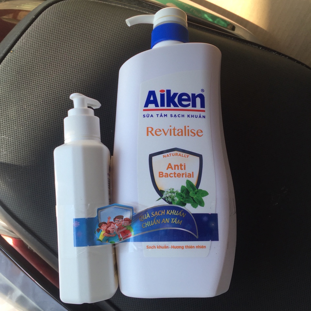 Aiken Sữa tắm Sạch khuẩn Chiết Xuất Trà Xanh Thiên Nhiên 850g+ Rữa tay sạch khuẩn Aiken 250g
