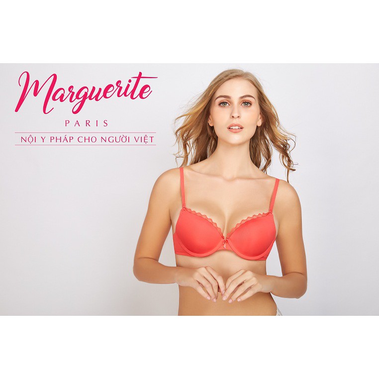 Áo ngực nữ Marguerite Paris 33048 cúp chéo rãnh 3 múi màu đỏ, siêu nâng ngực tạo khe