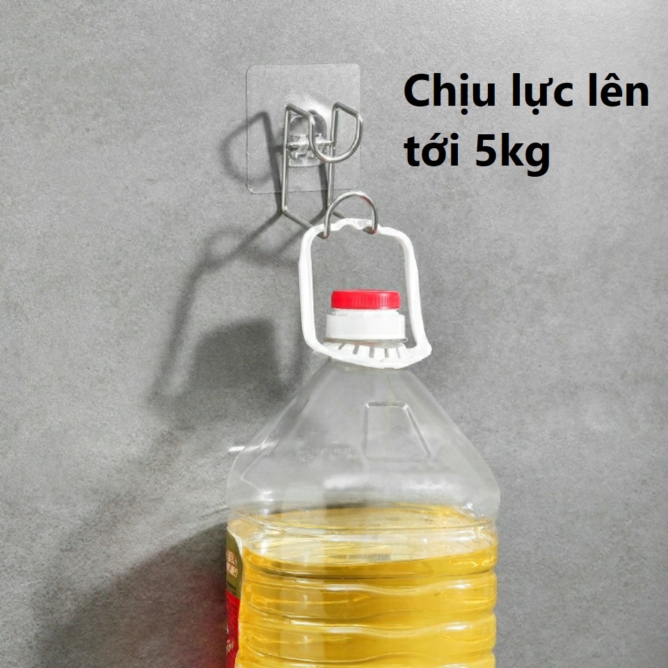 Móc treo chậu dính tường bằng inox, không cần khoan đục, chịu lực tới 5kg DEXI