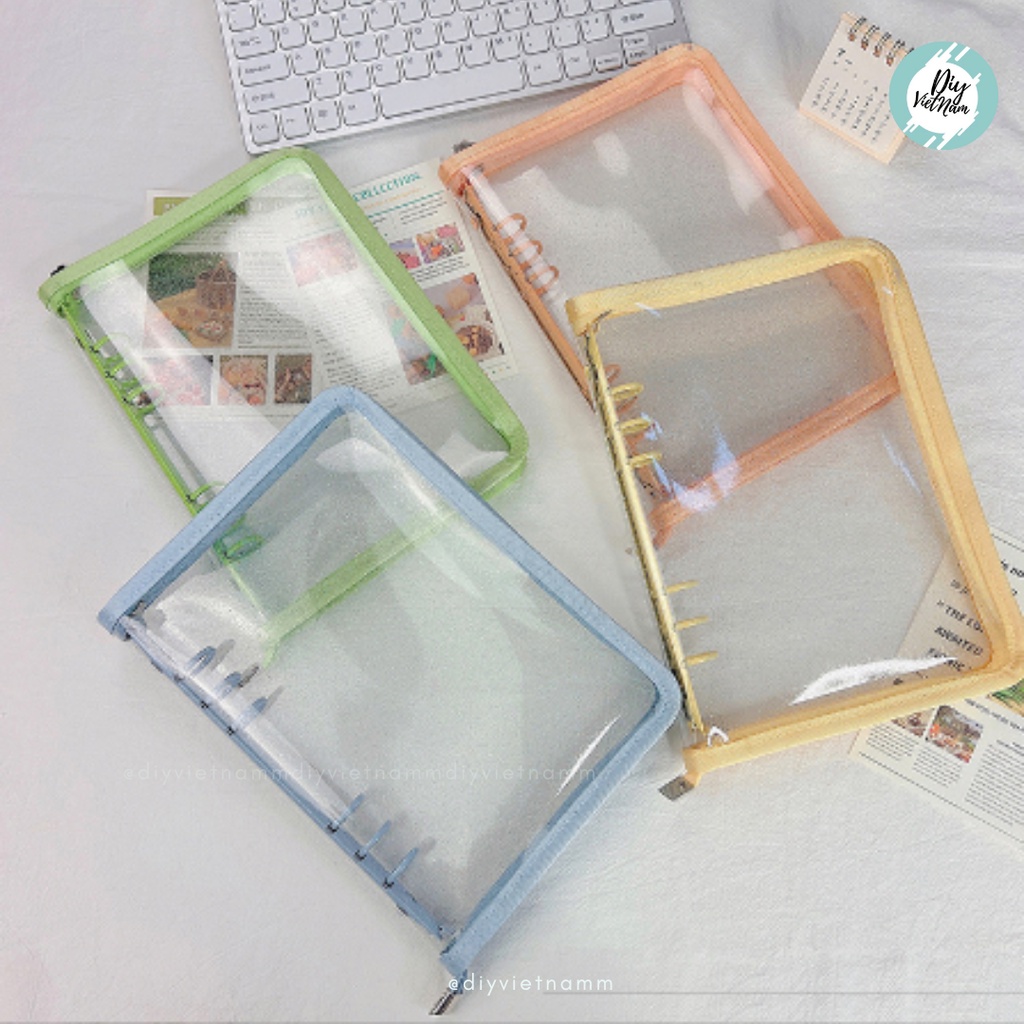 VỎ PLANNER KIM TUYẾN DÂY KÉO MÀU B5/A5/A6