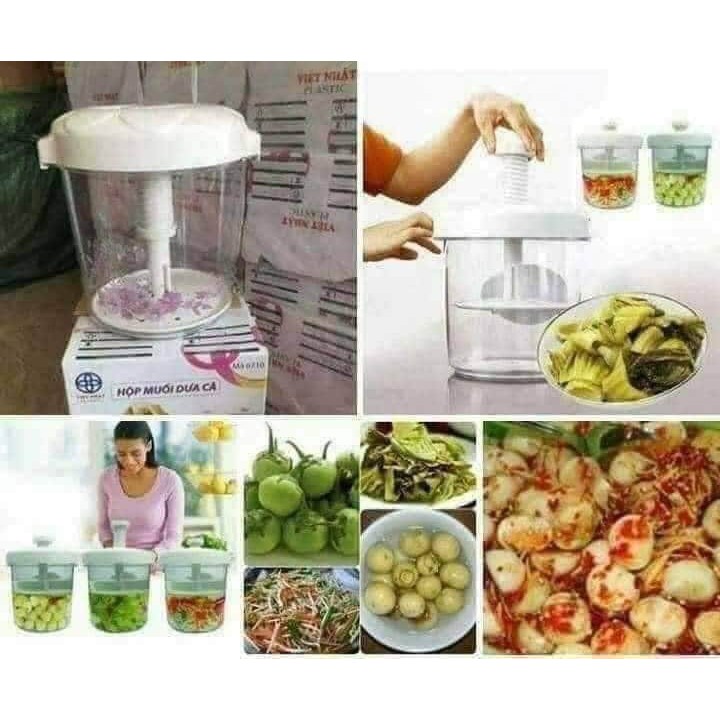 Hộp muối dưa cà thông minh Việt Nhật , bình muối dưa cà đủ kích cỡ
