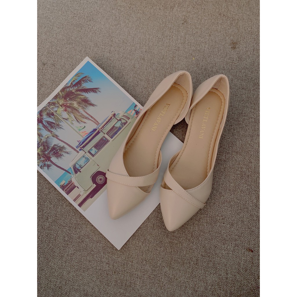 ] Giày bệt mũi đan DA LÌ cao 2,5 cm kiểu dáng Hàn Quốc MÃ B7 - có ảnh thật kèm sau | BigBuy360 - bigbuy360.vn