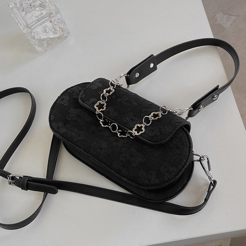 Túi đeo vai IELGY kẻ sọc caro phối chuỗi xích thời trang phong cách Hàn Quốc cho nữ