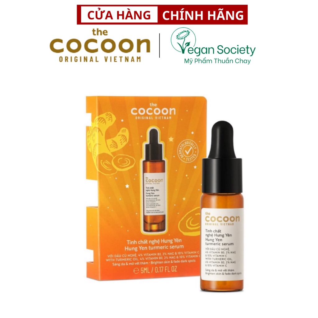 HÀNG TẶNG KHÔNG BÁN - Tinh chất nghệ Hưng Yên 10% vitamin C sáng da chuyên sâu & mờ vết thâm Cocoon 5ml