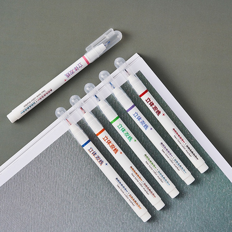 Bút Gel Mực Gel Hai Đầu Màu Dễ Thương 1/6