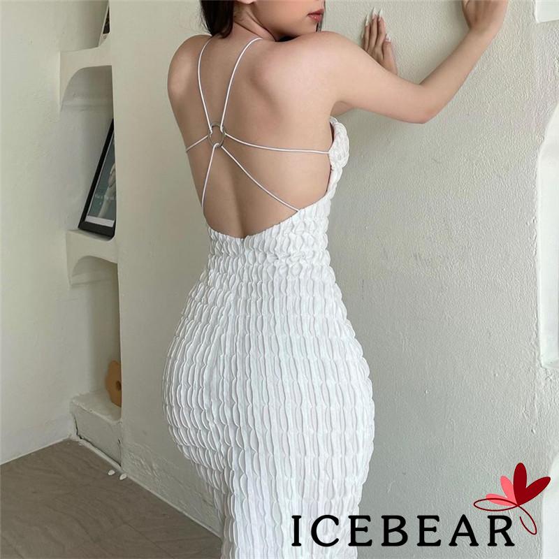 ICE-Women´s Modified Cheongsam Long Dress Solid Color Floral Decoration Halter Neck Off Shoulder Cutout Dress