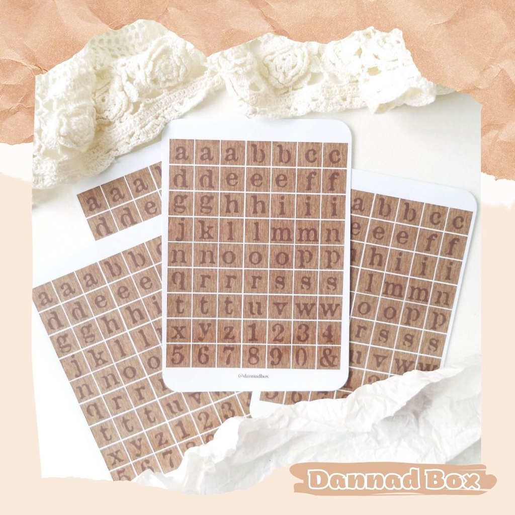 Set 4 Tấm Miếng Dán Sticker Chữ Cái Số Đếm Trang Trí Bullet Journal