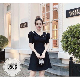 Bigsize Đầm cổ viền nơ D506