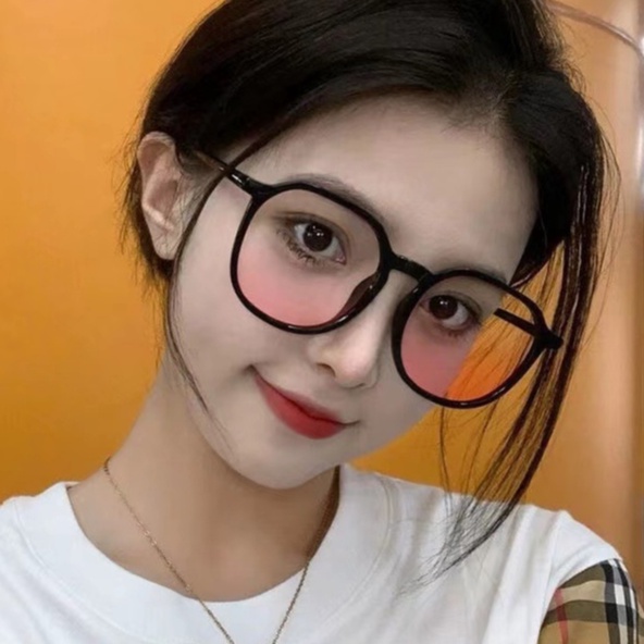 Kính Cận Thị Má Hồng Mới 0°-600° Kính Mát Gọng Đen Thời Trang Cho Nữ