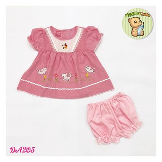 Đầm sơ sinh carô 3 Con Mèo xinh xắn cho Bé Gái 0-12 tháng tuổi