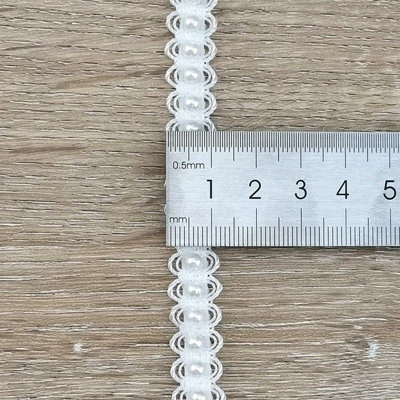 Cuộn dây ren đính hạt ngọc trai dài 1 yard dùng trang trí rèm cửa tiện lợi