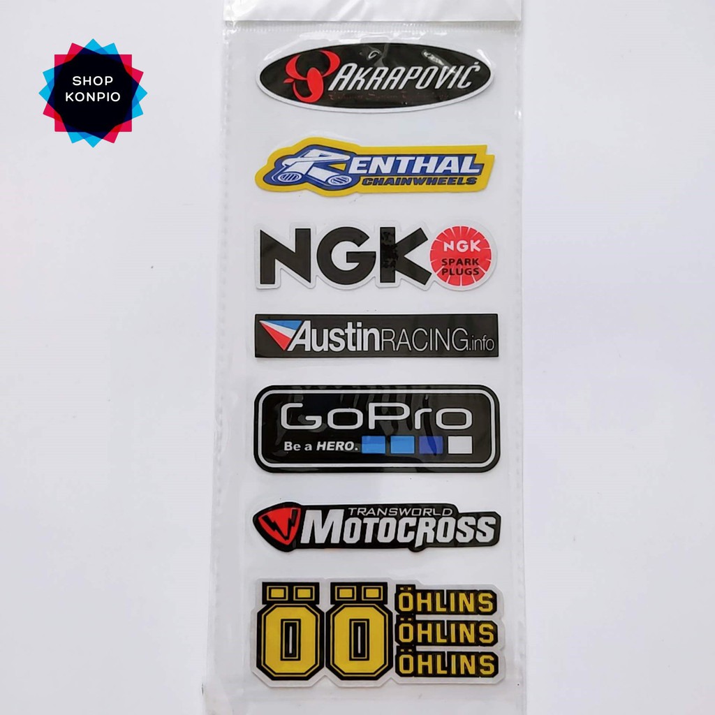 Bộ Tem Sticker Phản Quang Motocross Cao Cấp Dán Xe Máy, Ô Tô, Mũ Bảo Hiểm, Chống Thấm Nước, Chống Bay Màu