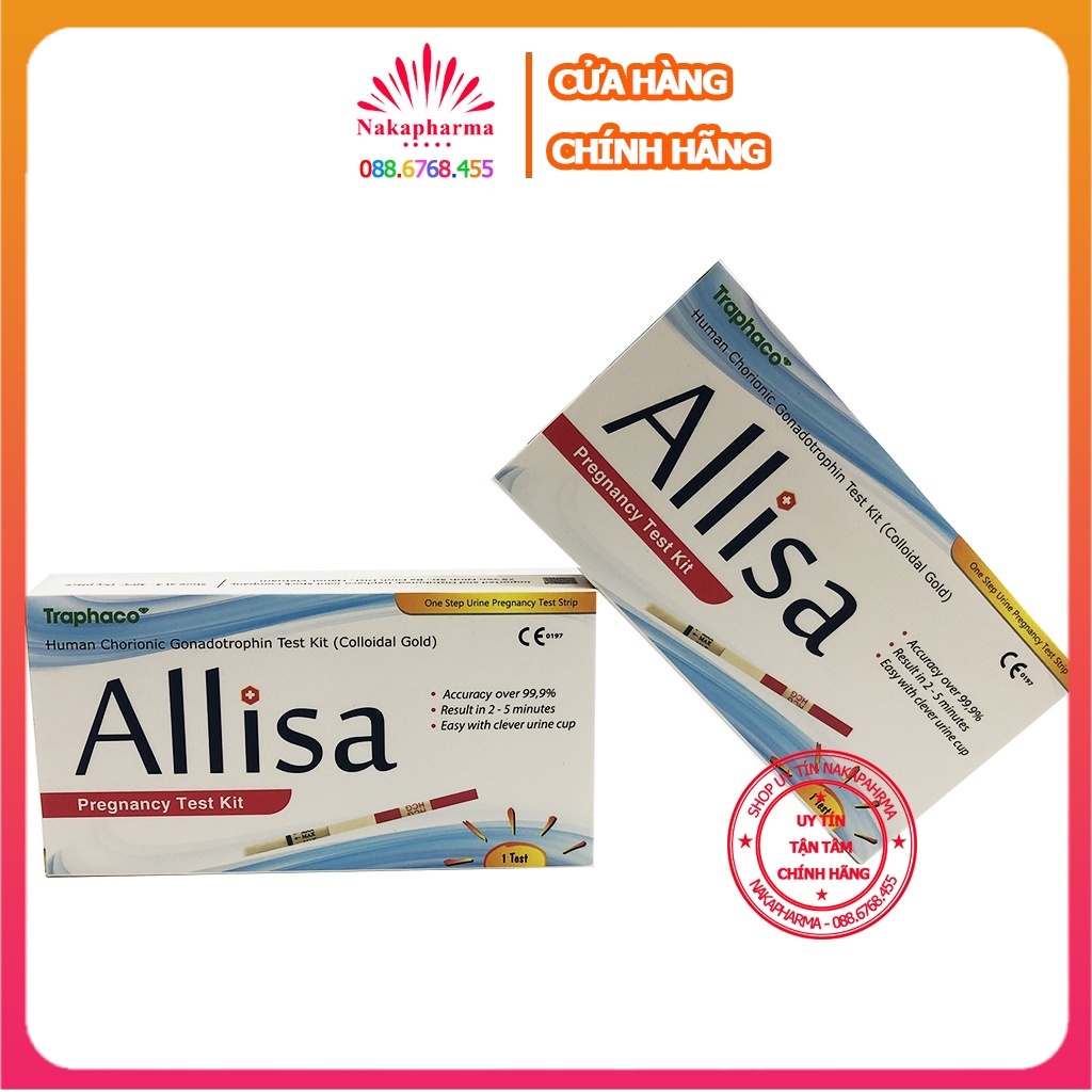 Que thử thai nhanh Allisa Traphaco - Test thai nhanh HCG - Test thai Alisa