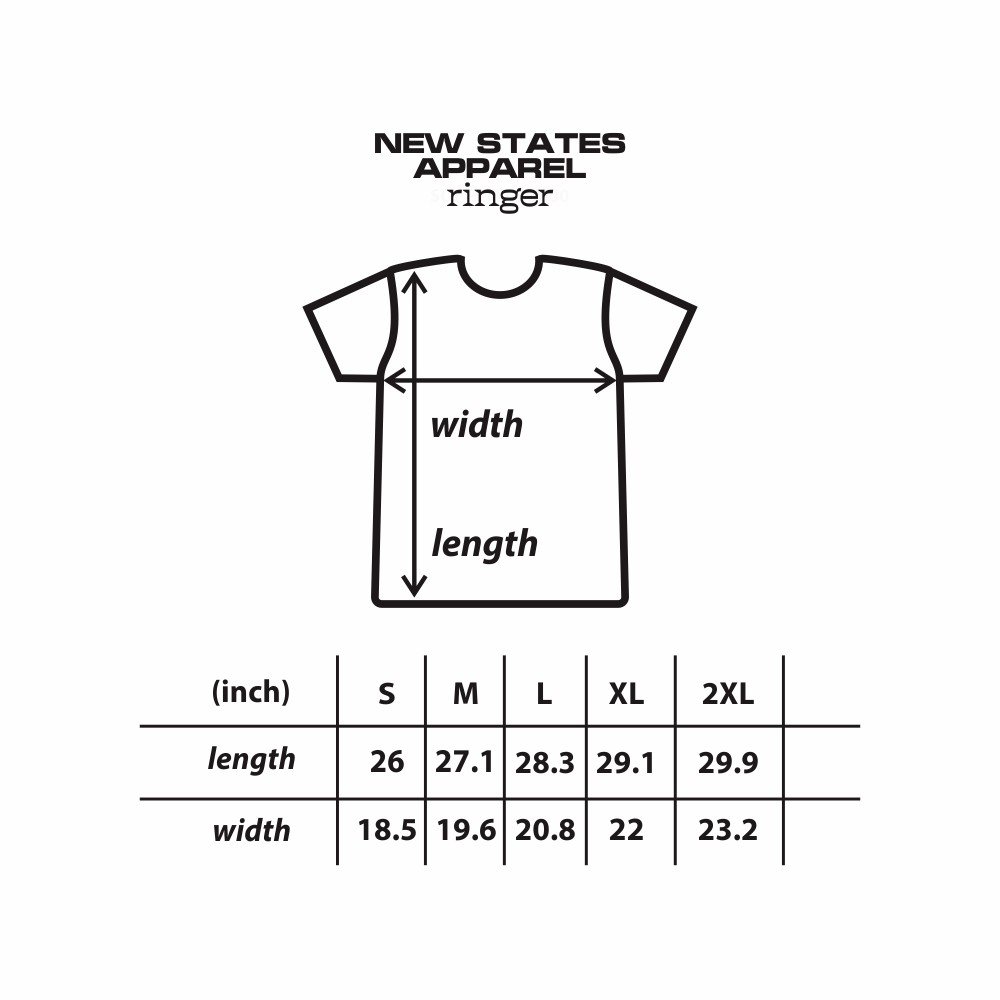 Ringer Plain T-Shirt New States Apparel White + Combination