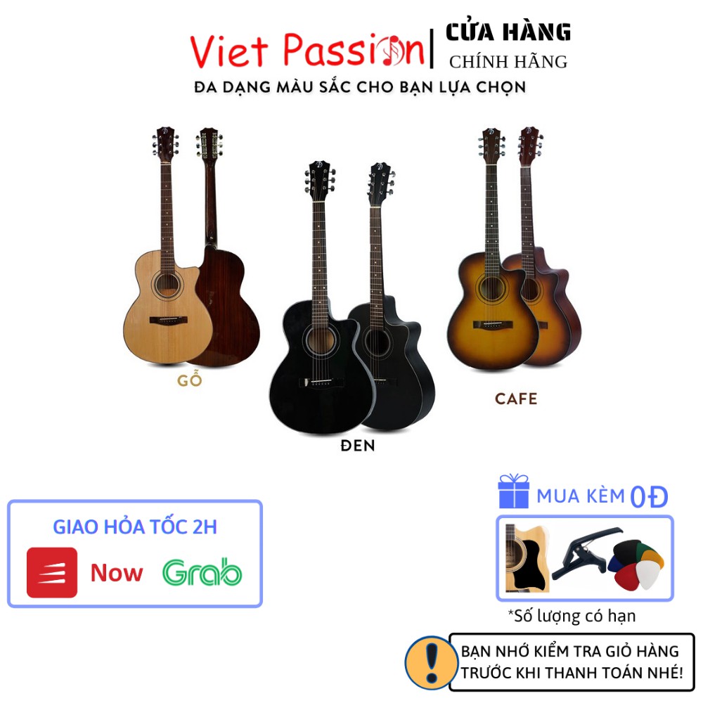 Đàn guitar acoustic SVA+ Viet Passion mặt gỗ Thông âm thanh tuyệt vời ghita cho người mới chơi