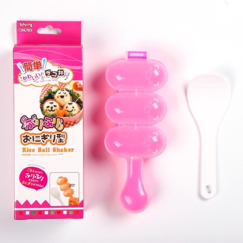 Bộ khuôn lắc cơm tạo hình cơm nắm cho bé ăn dặm kèm thìa