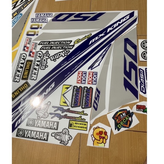 Tem exciter 150 xanh bạc Mxking