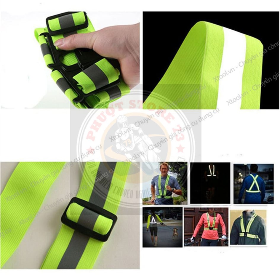 Dây đai phản quang co dãn khóa chữ A phản quang xây dựng thi công trình  đồ phượt bảo hộ ban đêm