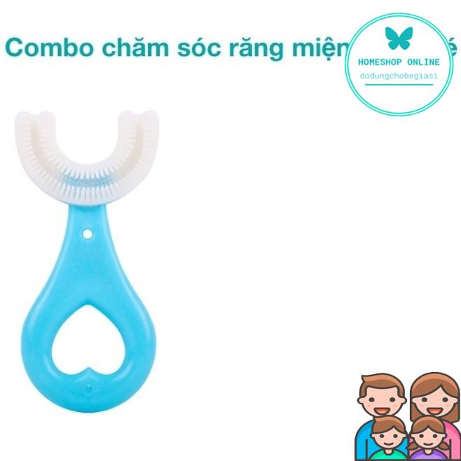Bàn chải trẻ em đánh răng chữ U cho bé chất liệu silicon mềm mại dễ sử dụng phù hợp cho bé từ 1 tuổi trở lên