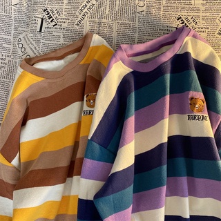 Áo dáng rộng thêu họa tiết gấu thời trang Hàn Quốc trẻ trung