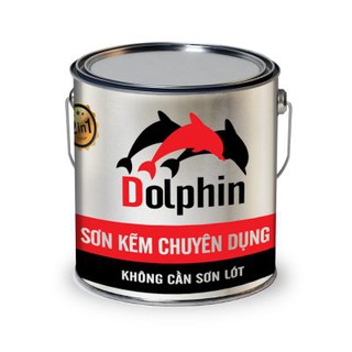 Sơn sắt mạ kẽm Dolphin Lon 800g (1) - Tặng kèm cọ