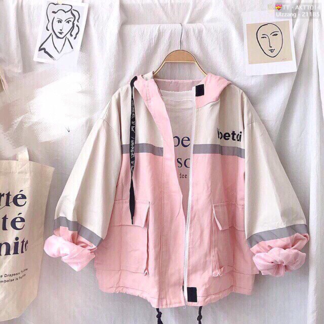 🌵 𝐓𝐡𝐞𝐔𝐥𝐳𝐳𝐚𝐧𝐠 🌵 042 Áo Khoác Kaki 2 Lớp Phối Màu Thêu Chữ (Kèm Video, Hình Chụp Thật) | BigBuy360 - bigbuy360.vn