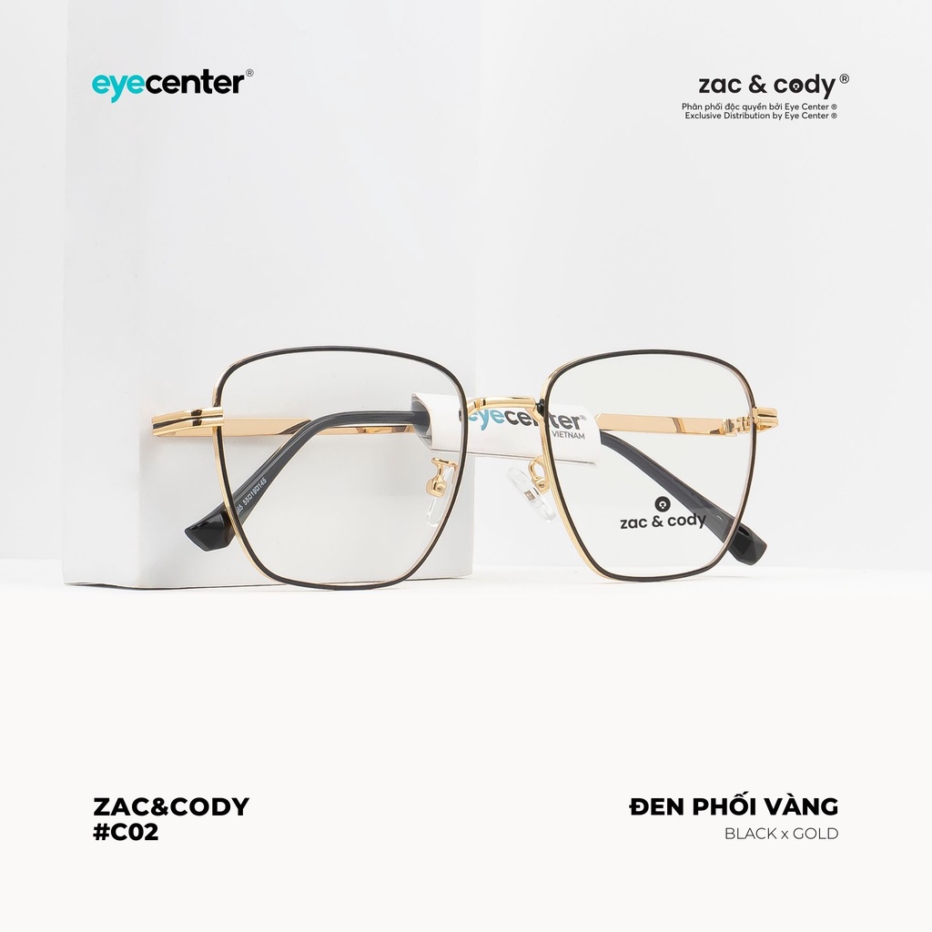 Gọng kính cận nam nữ C02S chính hãng ZAC&amp;CODY kim loại chống gỉ nhập khẩu by Eye Center Vietnam