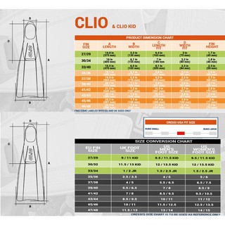 Chân vịt lặn Cressi Clio nhập khẩu Ý