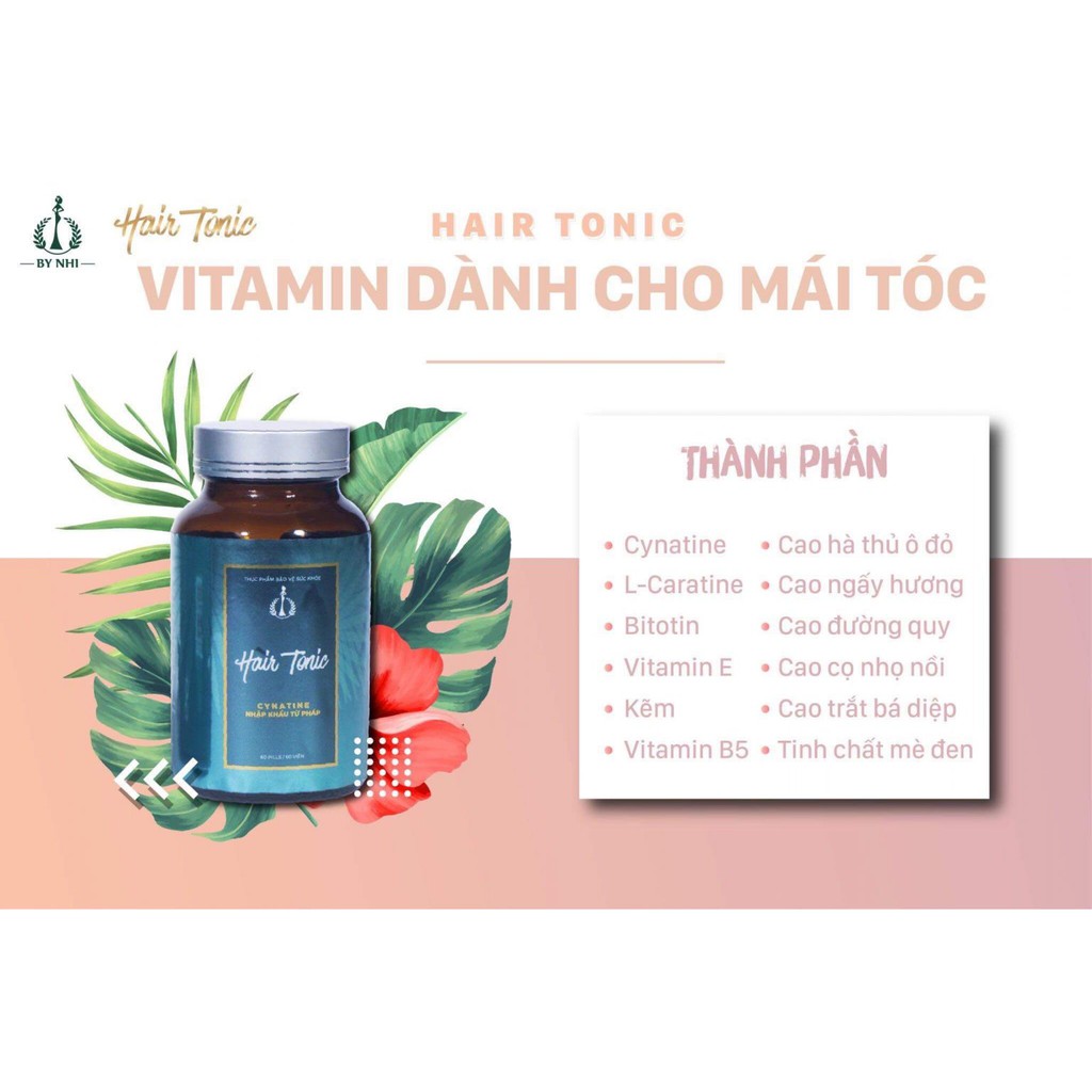Liệu trình 3 hộp Viên uống kích mọc tóc Hair Tonic phục hồi tóc khô xơ gãy rụng