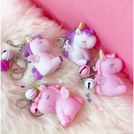 Móc khóa ngựa một sừng Unicorn kèm chuông