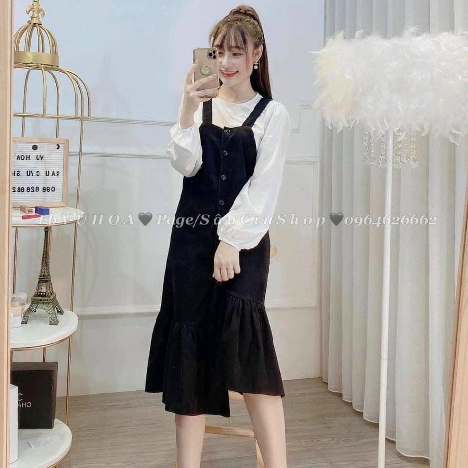 Váy bầu công sở thu đông - đầm bầu thời trang sét cặp  tiểu thư sang chảnh 40-70kg