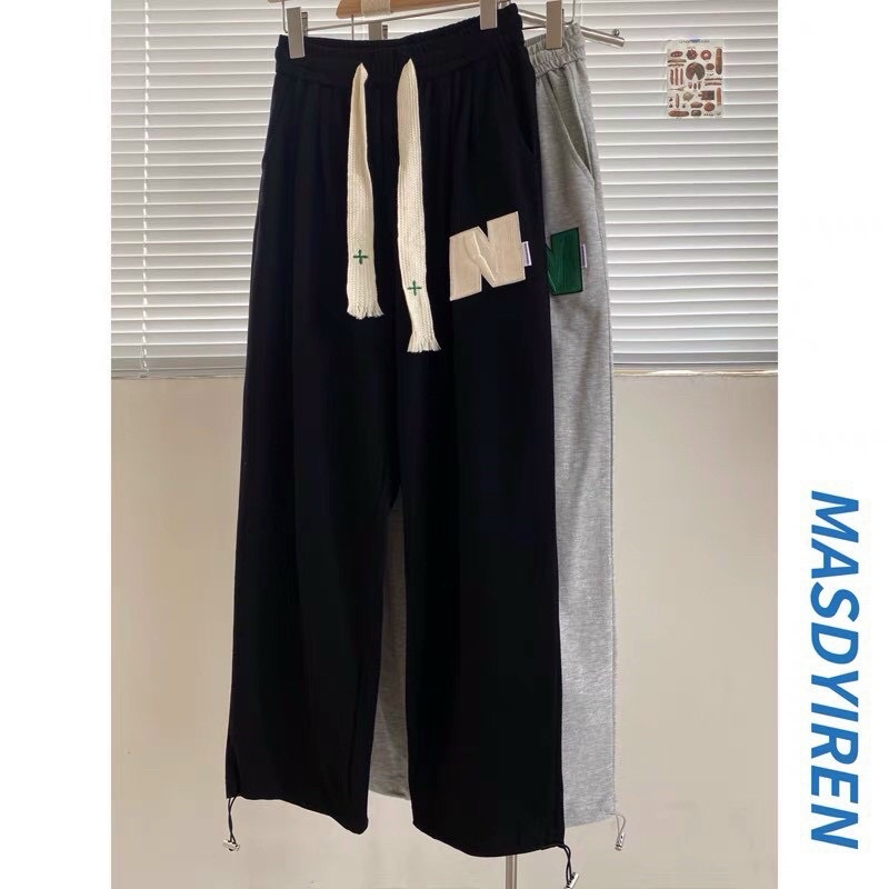 Quần Jogger nỉ nam nữ thêu chữ N siêu dày dặn