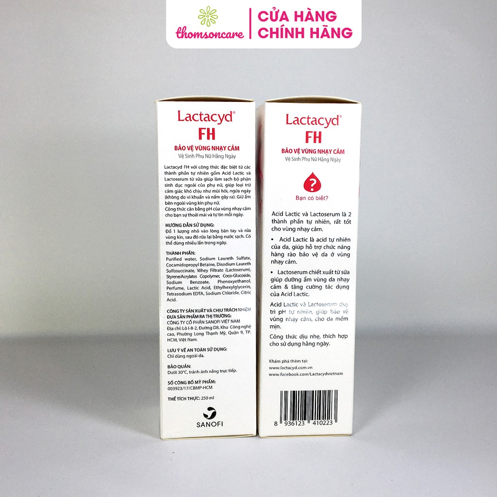 Dung dịch vệ sinh phụ nữ Lactacyd FH - giúp duy trì độ PH tự nhiên - Chai 250ml