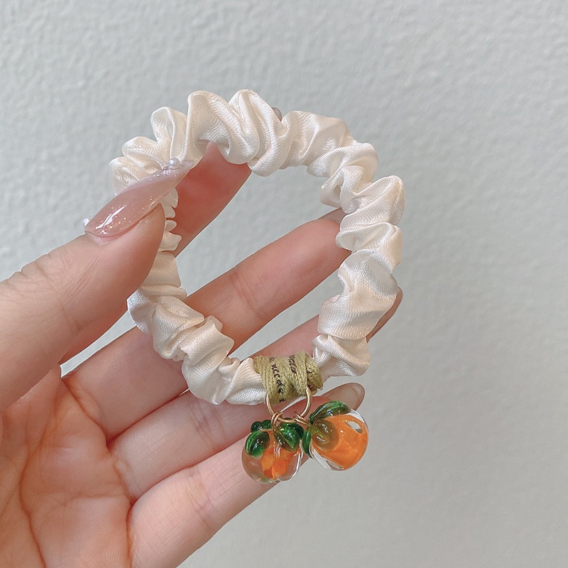 Dây cột tóc cao su bản lớn họa tiết trái cây phong cách mùa hè mới xinh xắn