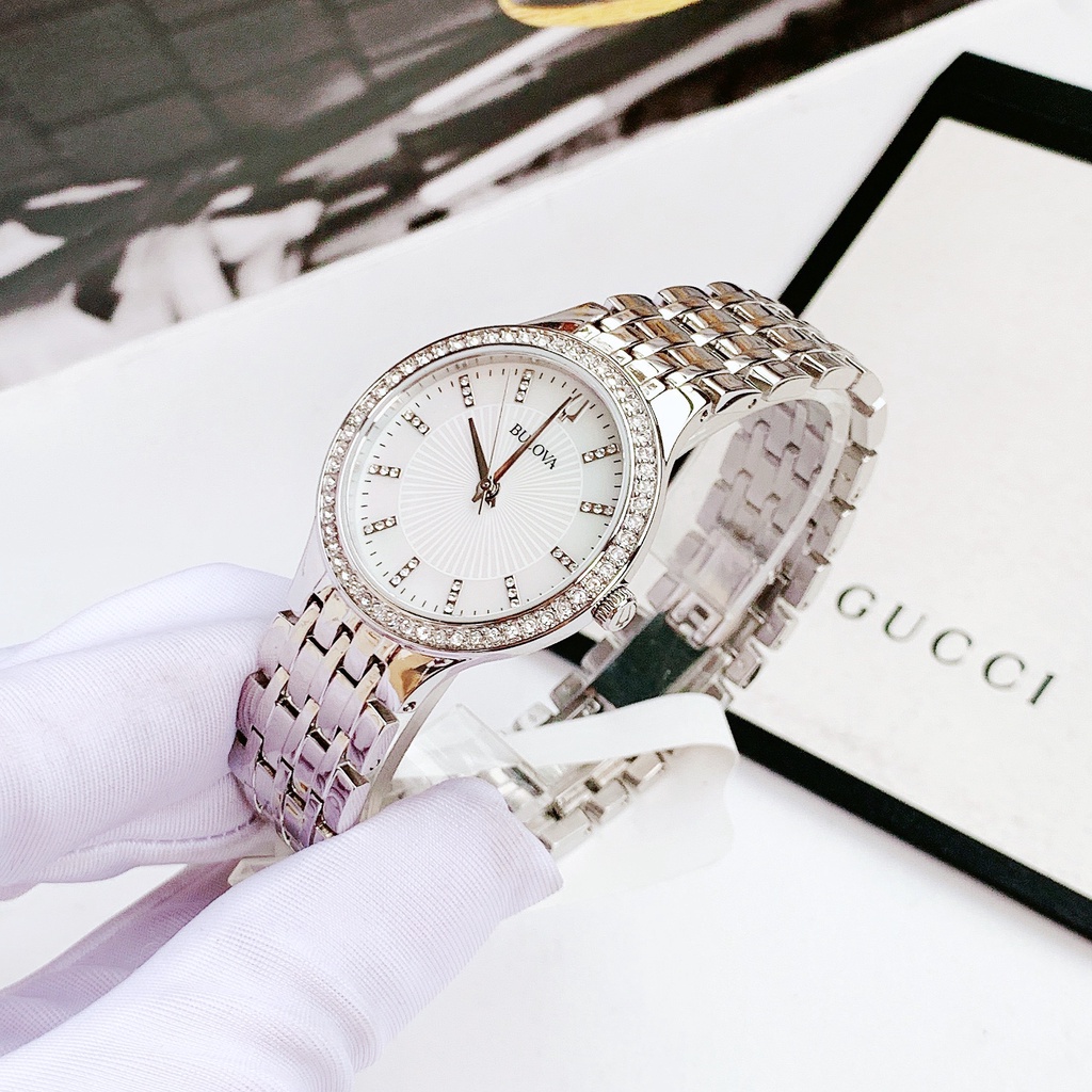 Đồng hồ nữ dây thép Bulova Swarovski Crystal Accent 96X146