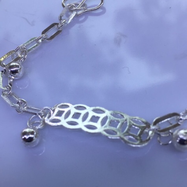 Lắc tay kim tiền bi bạc Nmj